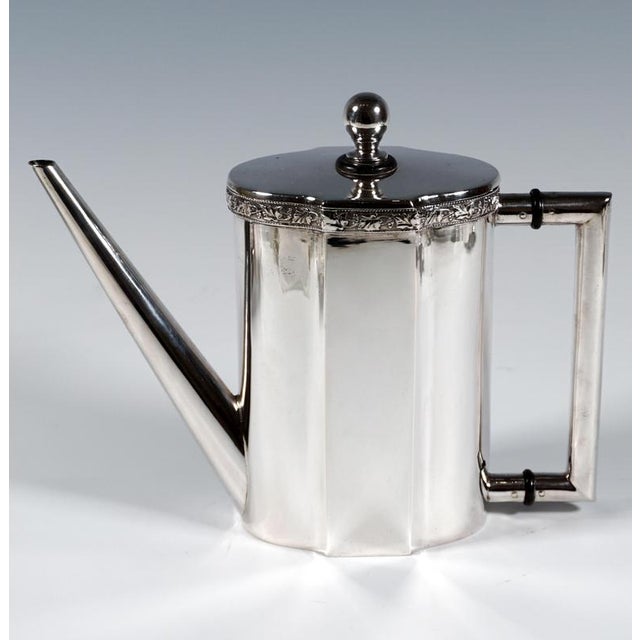 Art Nouveau Silver Coffee and Tea Set by Ludwig Politzer, 1890s, Set of 6 For Sale - Image 5 of 11