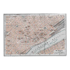 1909 Antique Map of St. Paul Minnesota