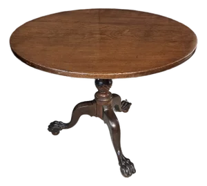 Late 19th Century Small Round Mahogany Chippendale Style Tilt Top Dining/Tea Table With Ball & Claw Feet