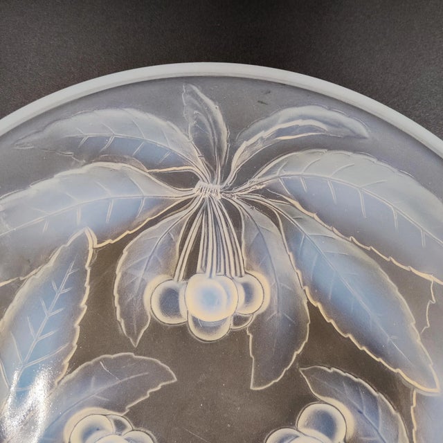 Art Deco Opalescent Glass Bowl with Cherries by G. Vallon, France, 1930s For Sale - Image 3 of 5