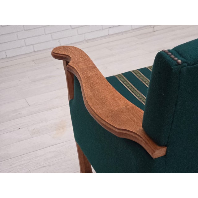 Vintage Danish Four-Seater Sofa in Furniture Wool and Oak, 1970s For Sale - Image 17 of 18