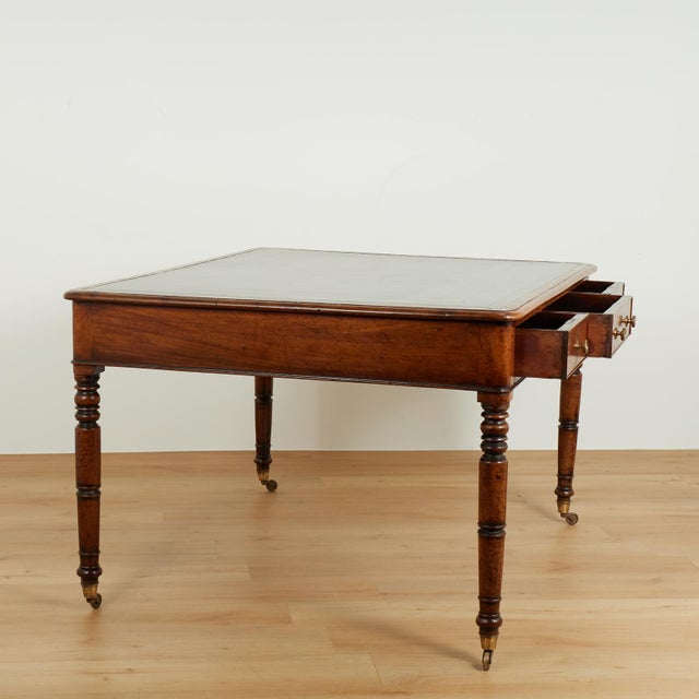 Antique George IV Leather Top Partners Desk For Sale - Image 13 of 17