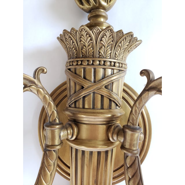 Decorative Crafts Inc Antique Brass Wall Sconces A Pair Chairish
