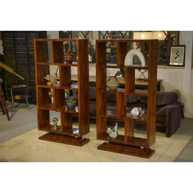 Art Deco Wooden Shelves, 1980s, Set of 2 For Sale - Image 4 of 14