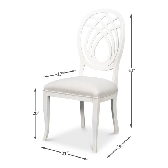Neoclassical Dining Chairs with Ribbon Backs in White, Sets of 2 For Sale - Image 11 of 11