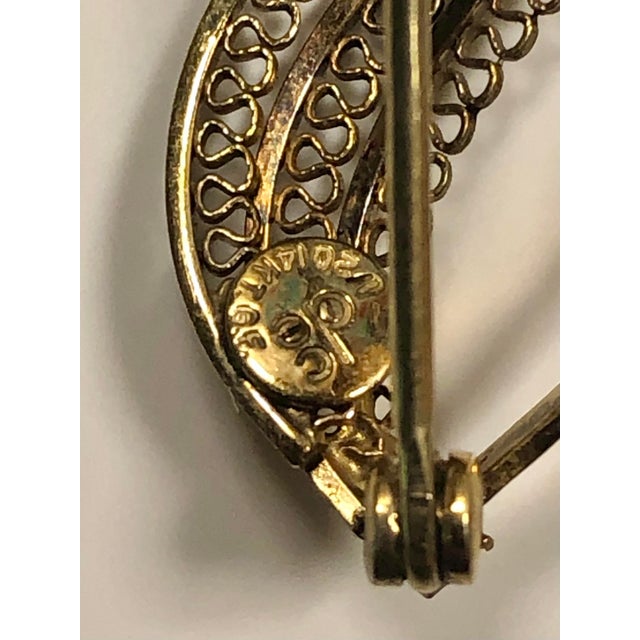 1950s Amethyst 14k Gold Filled Brooch For Sale - Image 4 of 10