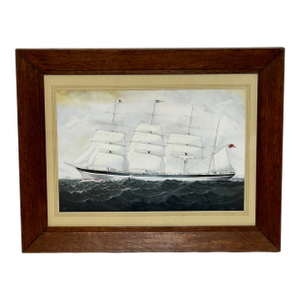 Late 19th Century British Marine Painting of the Four-Masted Barque Sindia, in the Manner of Richard Henry Neville-Cumming
