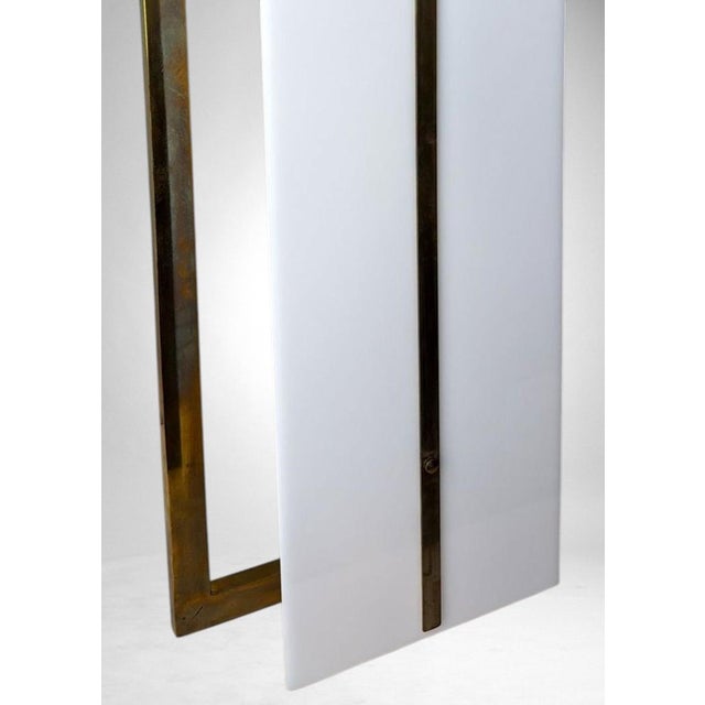 Late 20th Century Romeo Rega Style Large Italian Brass and Opaline Plexiglass Wall Sconces - a Pair For Sale - Image 9 of 18