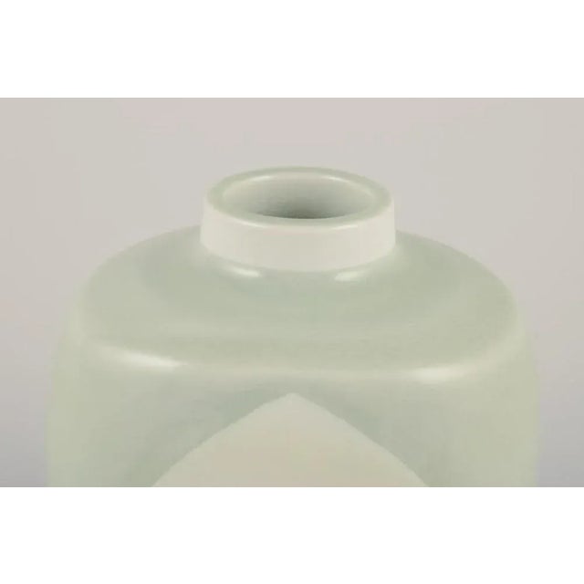 Ceramic Vase in Celadon Glaze by Nils Thorsson for Royal Copenhagen, 1930s For Sale - Image 6 of 9