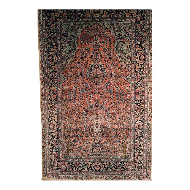Antique Turkish Hereke Silk Rug, Tree of Life Design, Handwoven, 1900s, 3' x 4' For Sale