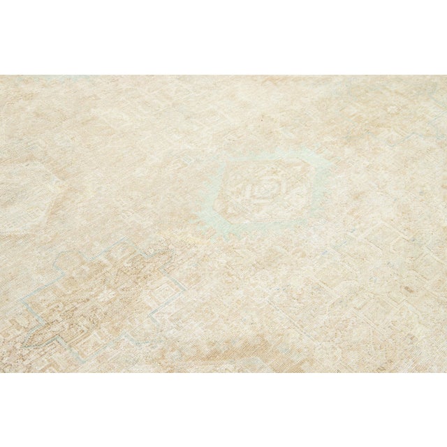 1920s Antique Persian Heriz Beige Wool Rug With Allover Design For Sale - Image 10 of 11