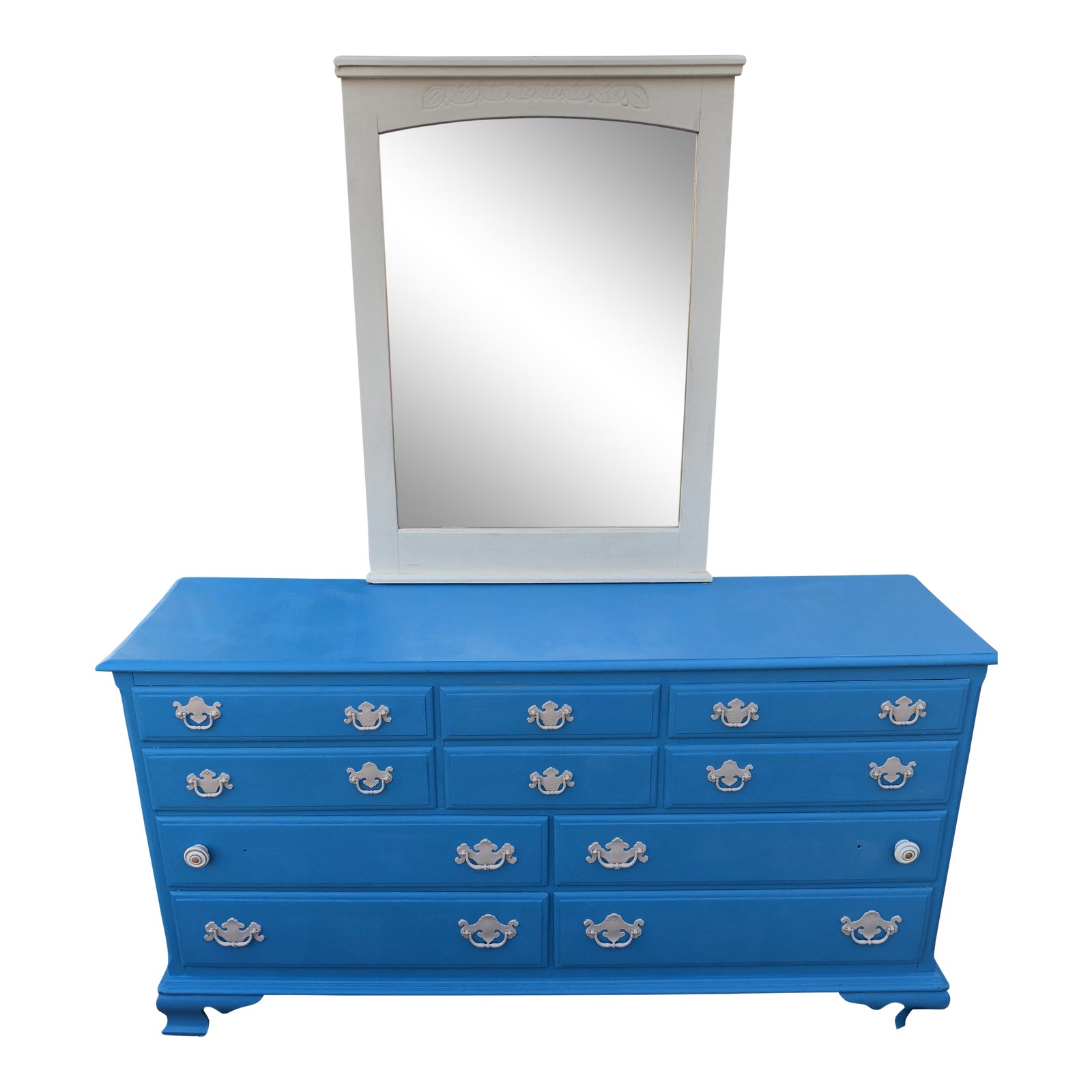 1980s Vintage Ethan Allen Dresser & Mirror 2 Pieces Chairish