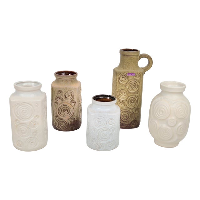 Vintage Jura Vases from Scheurich Ceramic, W. Germany 1970s, Set of 5 For Sale