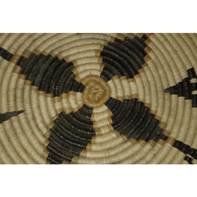 Textile Early 20th C. Hopi Coil Basket Plaque With Geometric Figural Motifs For Sale - Image 7 of 12