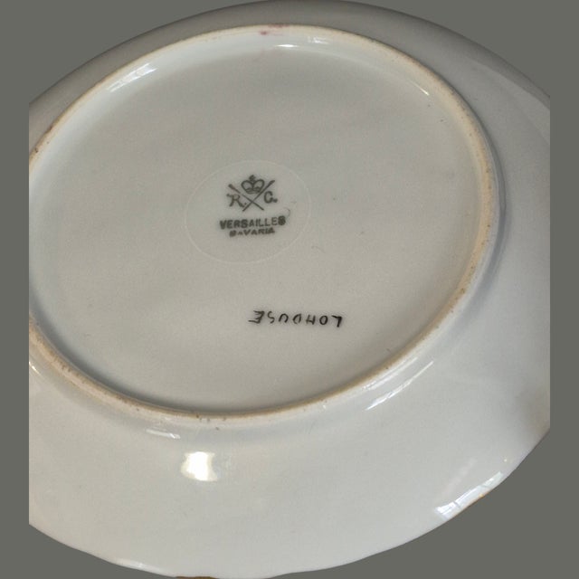 Ceramic Vintage r.c. Versailles Bavaria Painted Gilded White Floral Porcelain 4piece Tea Set For Sale - Image 7 of 9