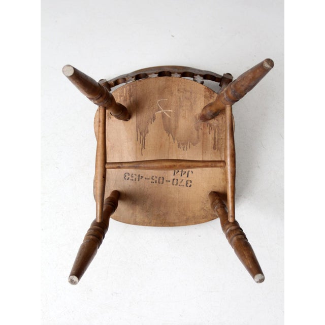 Wood Vintage Old Tavern Style Dining Chair For Sale - Image 7 of 10