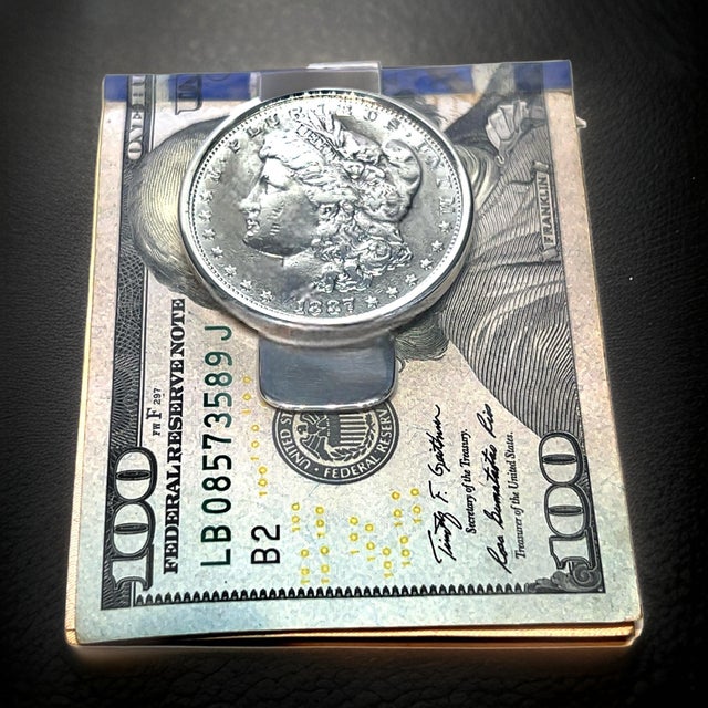 Contemporary 1990s Tiffany & Co Estate 1887 E. Pluribus Unum Makers Money Clip Sterling Silver For Sale - Image 3 of 9