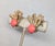Mid-Century Modern Vintage 1960s Signed Napier Goldtone Cabochon Faux-Coral Clip Earrings- 2 Pieces For Sale - Image 3 of 8