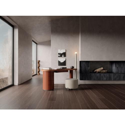 Curved Shape Top Glossy Red Desk with Striped Edge by Ultramobili For Sale - Image 10 of 11