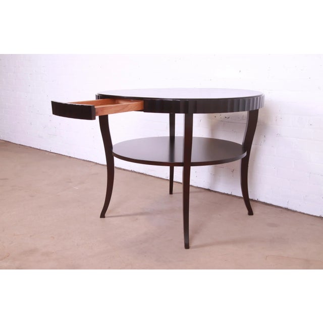 Wood Barbara Barry for Baker Furniture Dark Mahogany Two-Tier Center Table For Sale - Image 7 of 13