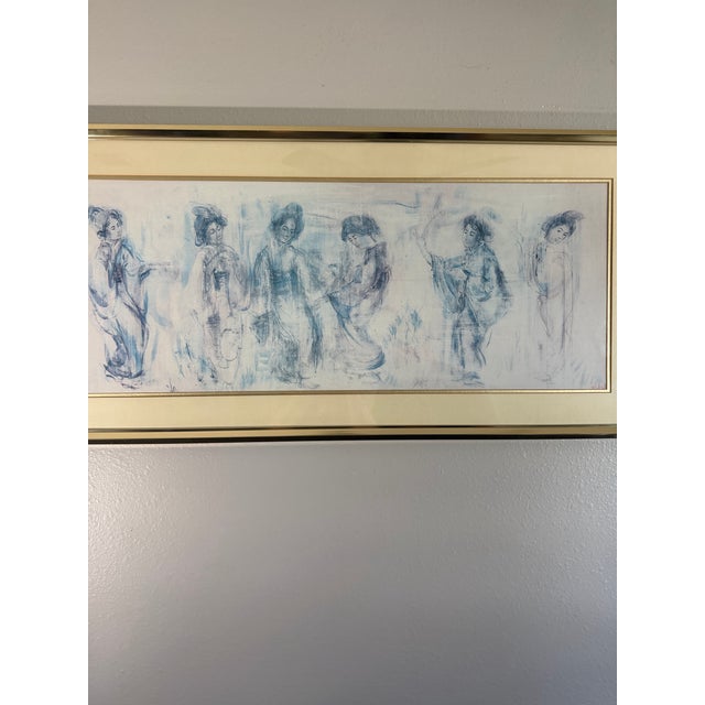 Metal Vintage Framed Figurative Artwork, Circa 1990s' For Sale - Image 7 of 14