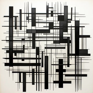 30' X 30' Black and White Minimalist Architectural Fine Art Print For Sale