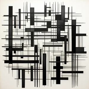 30' X 30' Black and White Minimalist Architectural Fine Art Print