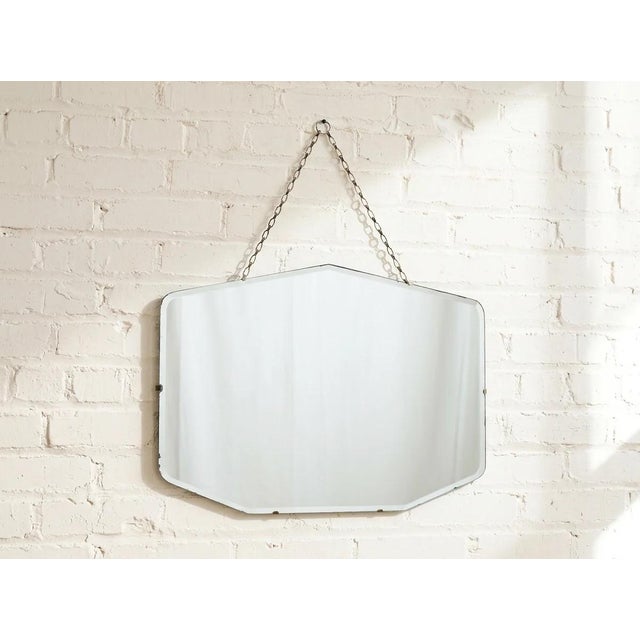 Vintage Art Deco Frameless Beveled Mirror For Sale - Image 4 of 8