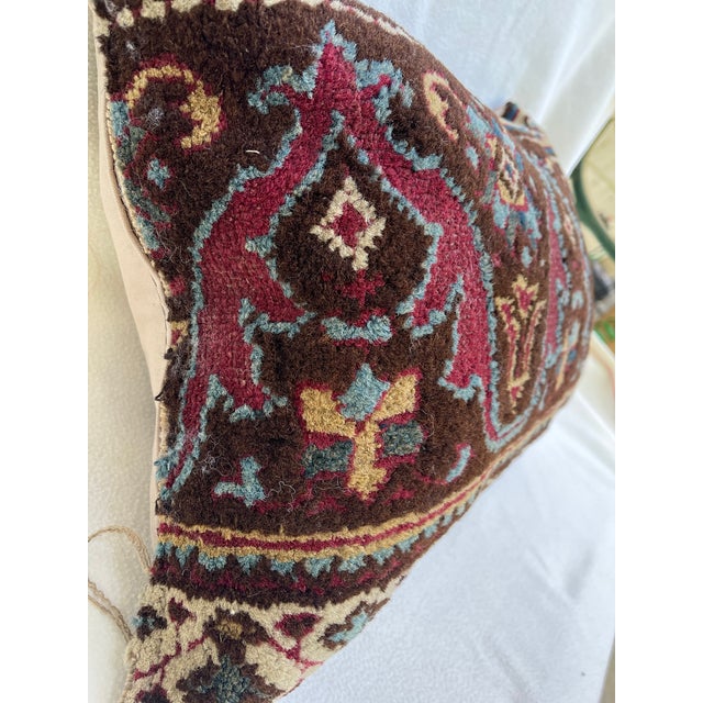 1960s 1960s Pillow With Antique Rug For Sale - Image 5 of 7