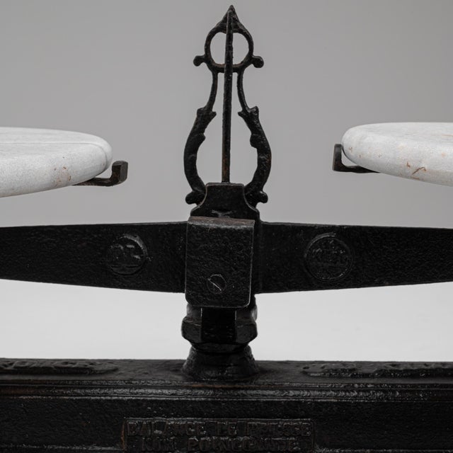 19th Century French Iron & Marble Scale For Sale - Image 13 of 18