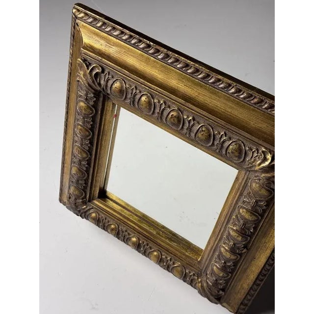 Vintage Gold-Colored Square Mirror For Sale - Image 4 of 16