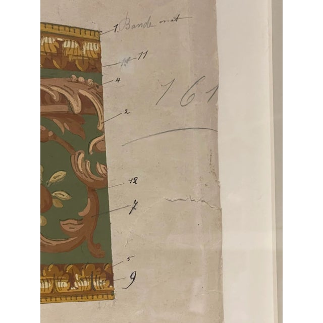 Original Antique French Hand Painted Floral Strike-Off For Sale - Image 11 of 13