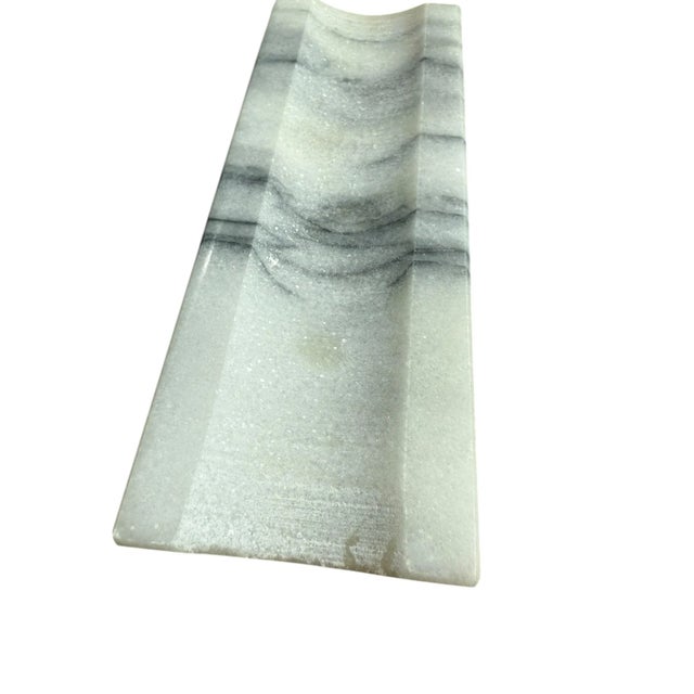 White White Carrerra Marble Rolling Pin With Stand White Gray For Sale - Image 8 of 9