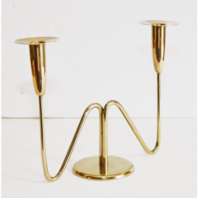 Hagenauer Candlestick Hagenauer Two-Light Candlestick. Made by the Hagenauer workshops in Vienna, circa 1950. Polished...