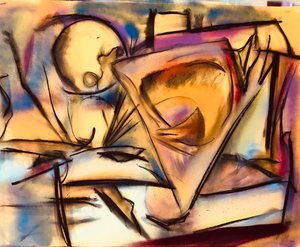 Abstract #387 Mixed-Media by Erik Sulander on Paper 28x22