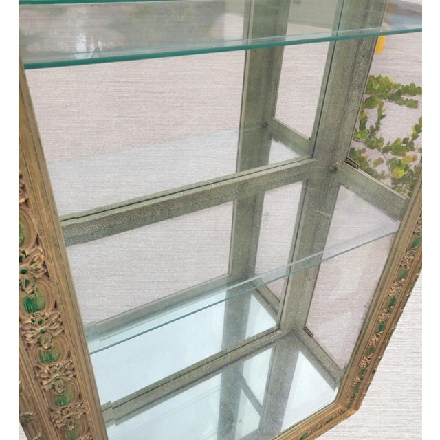 Rare Massive Vintage Serge Roche Carved Arched Glass 5 Shelf Palm Beach Regency Etagere China Cabinet For Sale In West Palm - Image 6 of 14