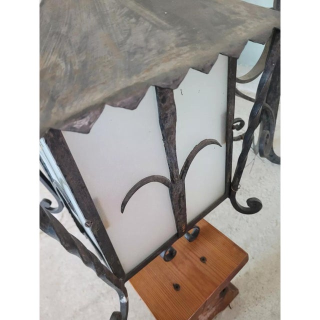 Wrought Iron Corner Lanterns, Set of 2 For Sale - Image 6 of 14