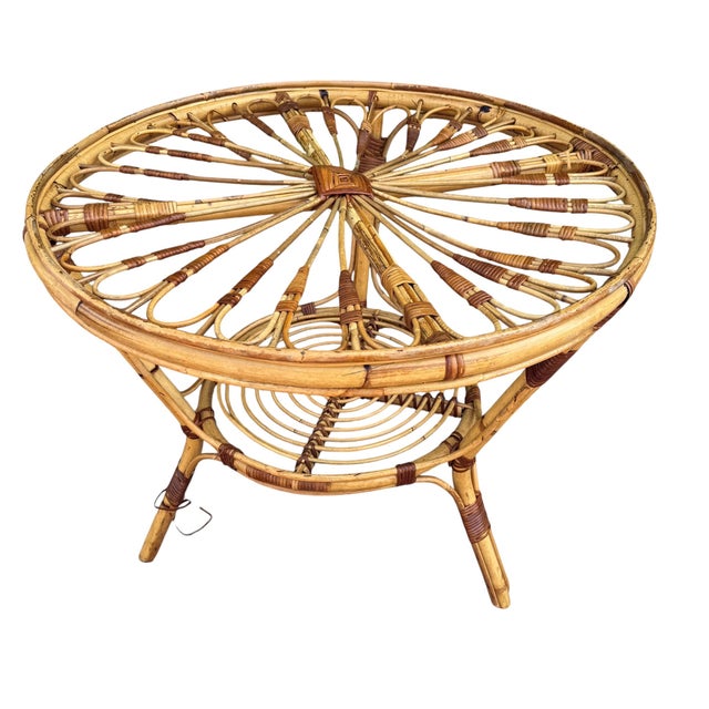 Vintage French Rattan Table, 1950s For Sale - Image 13 of 13