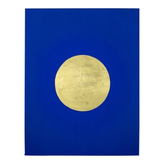 "Once in a Gold Moon" Contemporary Minimalist Mixed-Media Painting For Sale