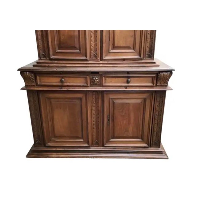 17th Century Italian Baroque Walnut Cabinet With Rich Carvings For Sale In Tampa - Image 6 of 10