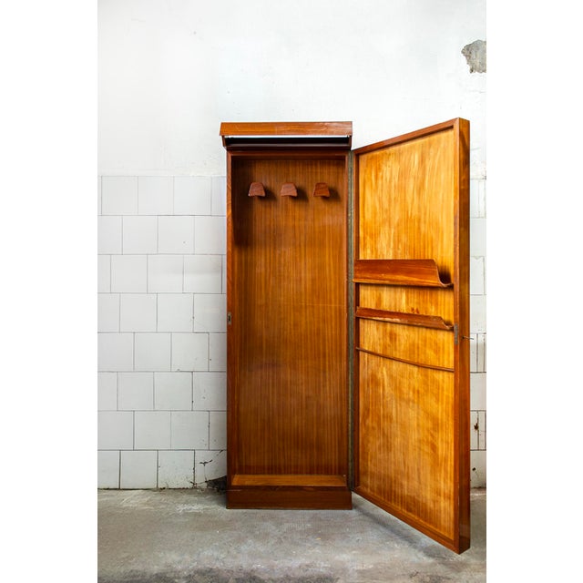 Mid-Century Modern Vintage Italian Teak Entrance Mirror, 1950s For Sale - Image 3 of 9