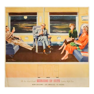 1950 American Transport Poster, 'Southern Pacific Lines (Bedrooms en Suite)', William Haines Hall For Sale