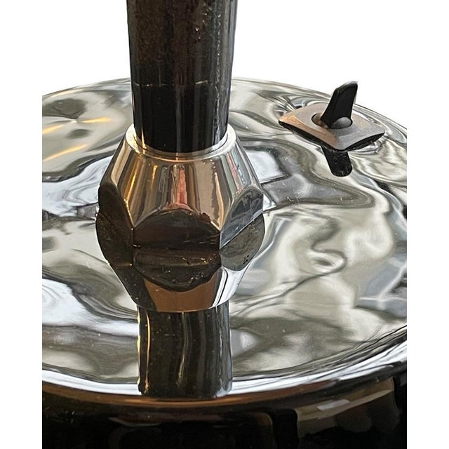 Metal Art Deco Table Lamp in Black For Sale - Image 7 of 12