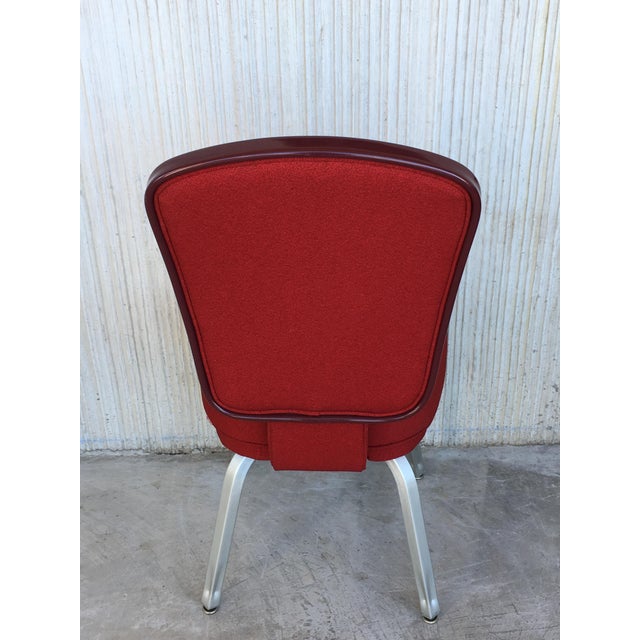 Set of Seventeen Conference or Dining Chairs in Steel and Red Wool For Sale - Image 10 of 13