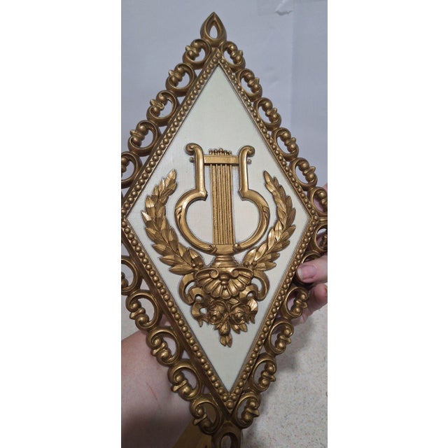 Homco 1971 Hollywood Regency Diamond Wall Plaques, Gold, Set of 4 For Sale - Image 4 of 6