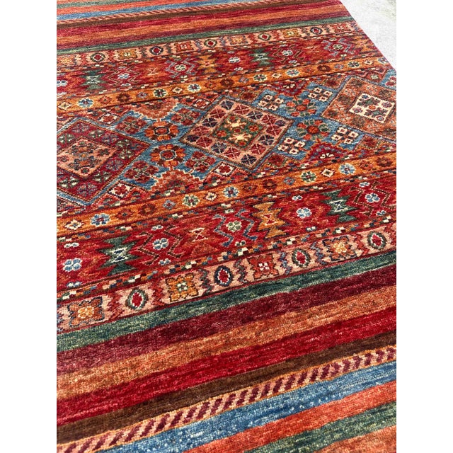 Small Vintage Tribal Kilim Rug – Handwoven Wool, 2.8x3.9 Ft, Red & Multicolor For Sale - Image 6 of 18