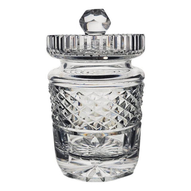 Waterford Castlemaine Irish Crystal Honey Jam Jar With Lid 4.75" For Sale