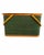 American Hawkeye by Burlington Vintage 1960s Green Woven Picnic Basket With Metal Handles For Sale - Image 3 of 15