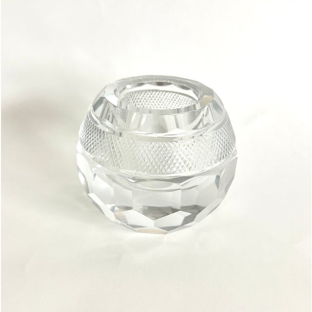 This faceted cut crystal match striker and holder is attributed to English glassmaker Thomas Webb & Son late 1800s. Used...