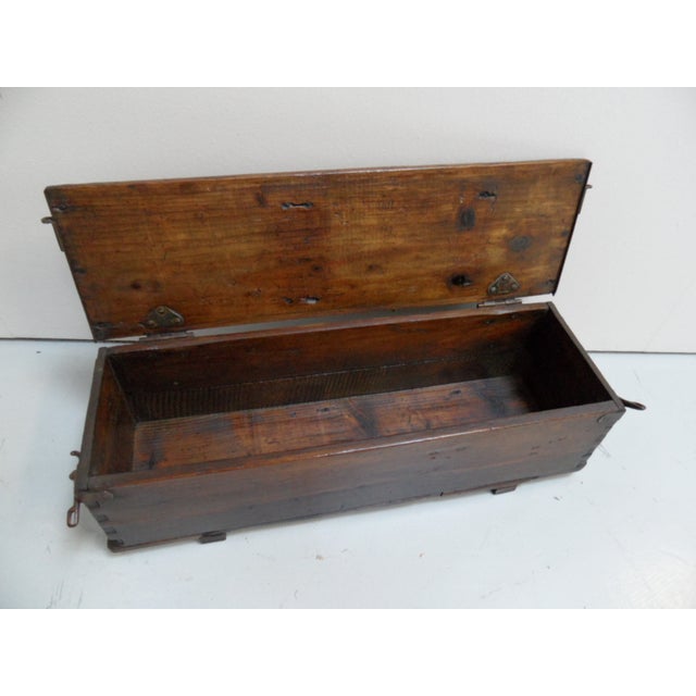 Antique Wooden Military Chest, 1920s For Sale - Image 3 of 11